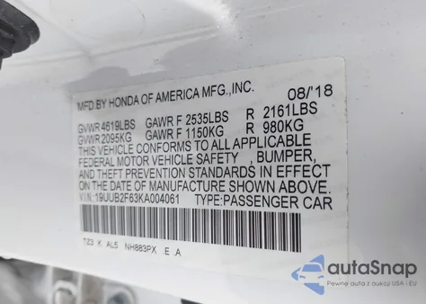 2019 Acura Tlx Tech A-Spec Pkgs z USA, uszkodzony, nr VIN 19UUB2F63KA004061